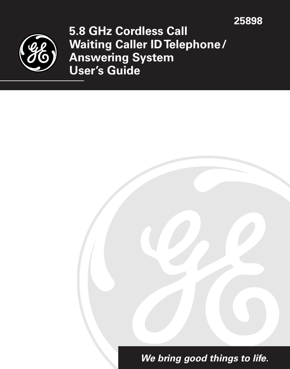 GE 25898A User Manual | 76 pages