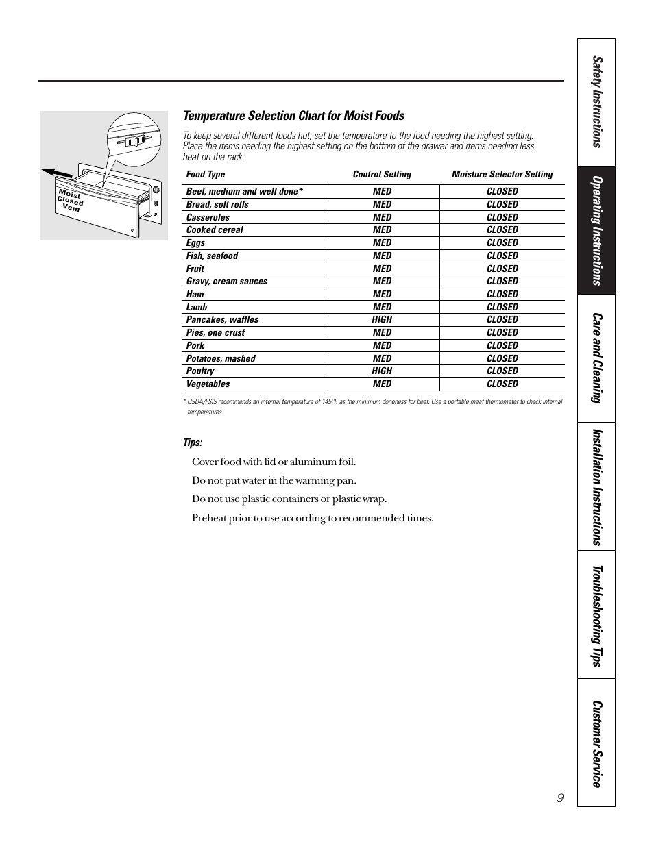 GE JTD910SBSS User Manual | Page 9 / 20