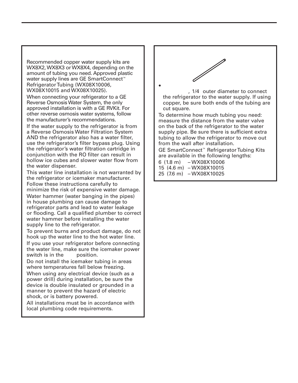 Water line installation, Installing the water line, Installation instructions | Icemaker & dispenser models), Before you begin, What you will need | GE 200D8074P044 User Manual | Page 25 / 112