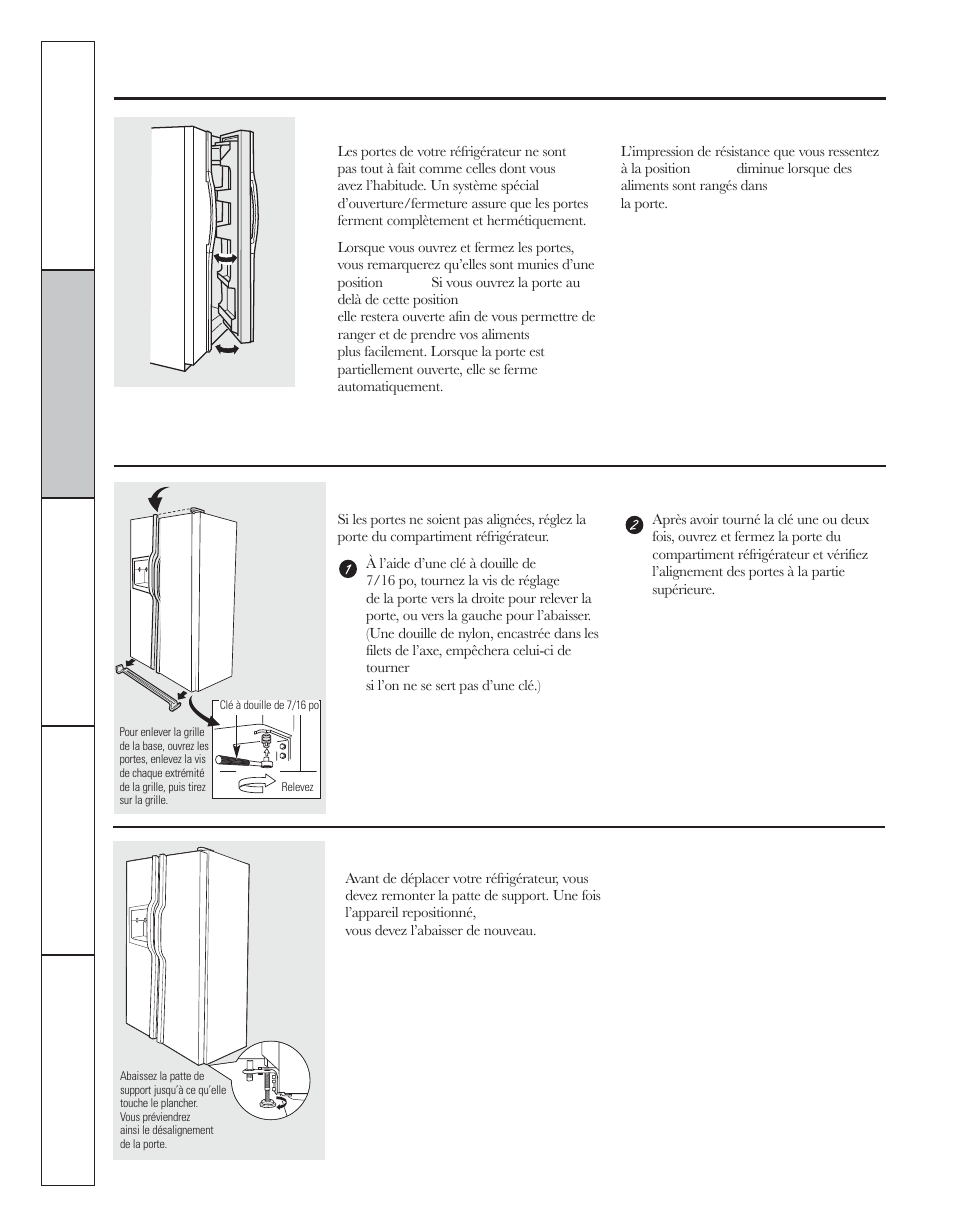 Les portes du réfrigérateur | GE 200D8074P044 User Manual | Page 48 / 112