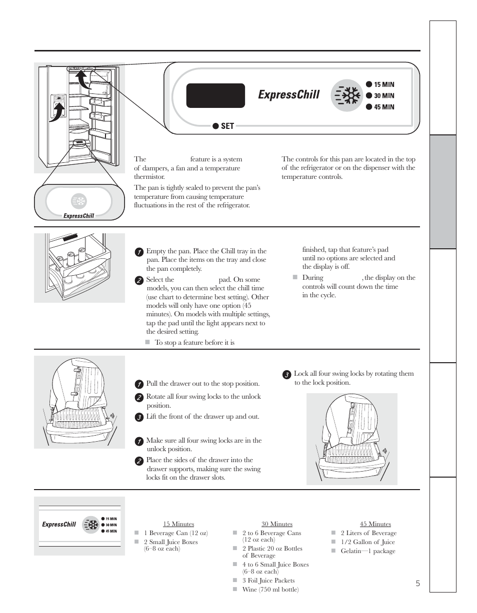 Expresschill, About expresschill, On some models) | GE 200D8074P044 User Manual | Page 5 / 112