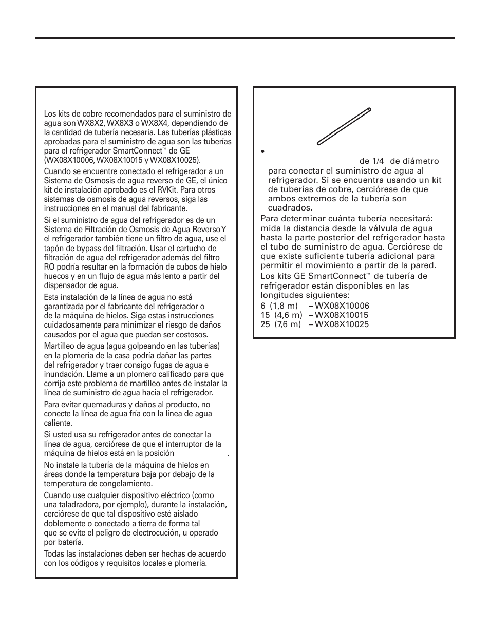 Instalación de la tubería de agua, Cómo instalar la línea de agua, Instrucciones para la instalación | En modelos con máquina de hielos y dispensador), Antes de comenzar, Lo que usted necesitará | GE 200D8074P044 User Manual | Page 99 / 112