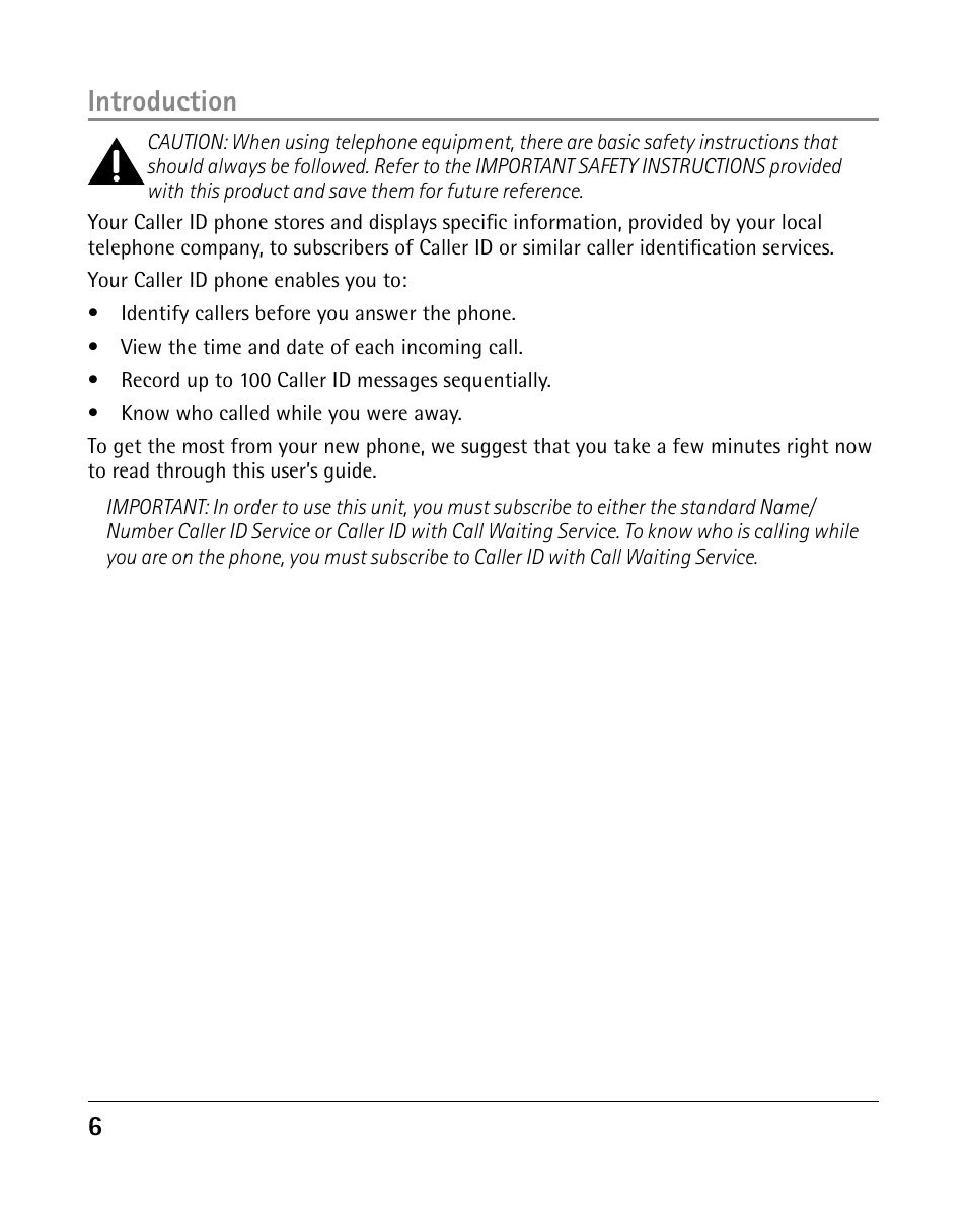 Introduction | GE 25205 User Manual | Page 6 / 96