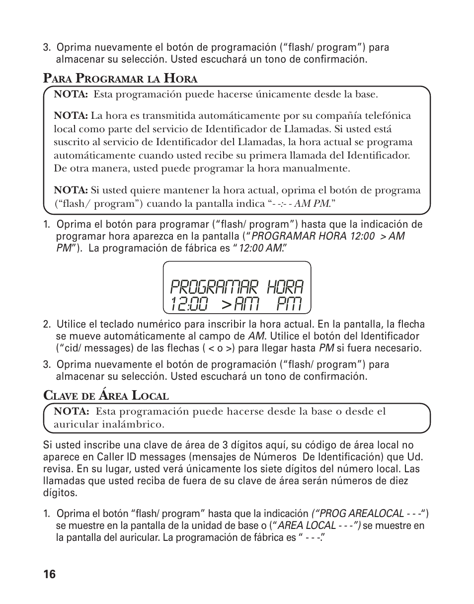 Programar hora 12:00, Am pm | GE 27959 User Manual | Page 66 / 100