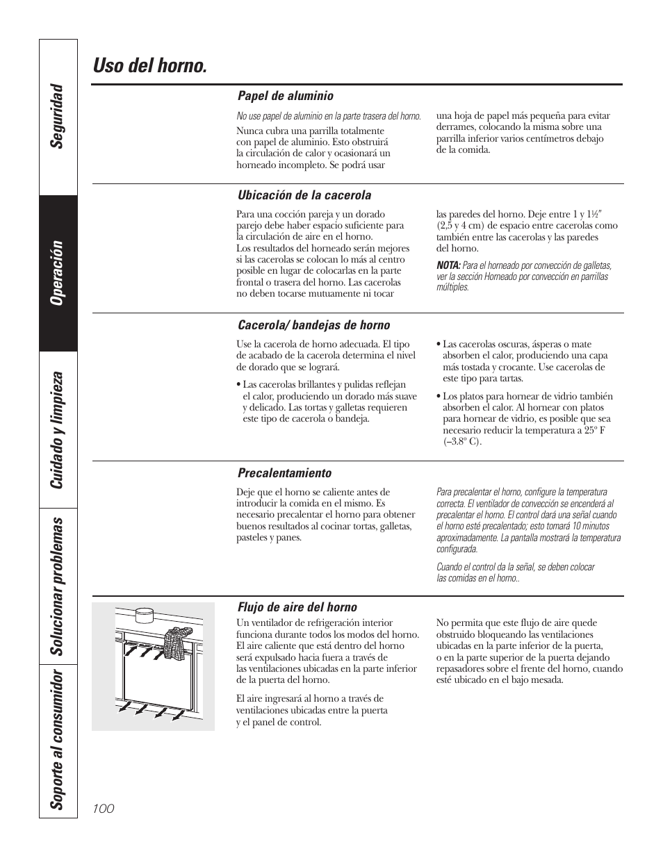 Uso del horno | GE PT92030 User Manual | Page 100 / 140