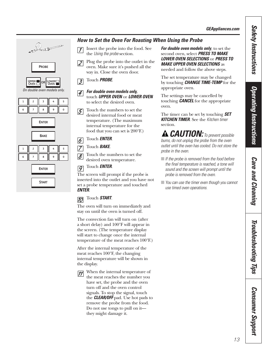 Caution | GE PT92030 User Manual | Page 13 / 140