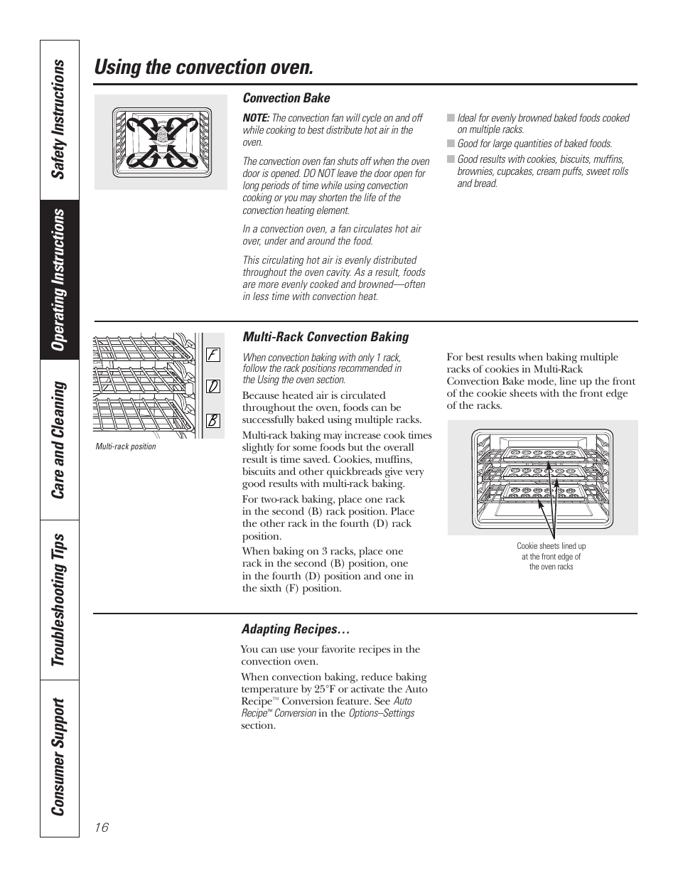 Convection, Convection –21, Using the convection oven | GE PT92030 User Manual | Page 16 / 140