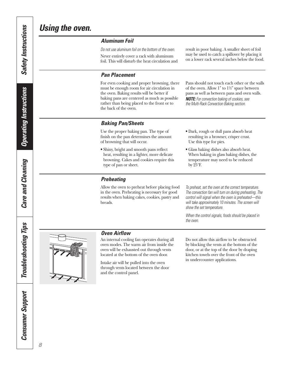 Using the oven | GE PT92030 User Manual | Page 8 / 140