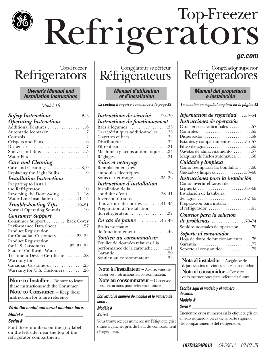 GE 197D3354P013 User Manual | 80 pages