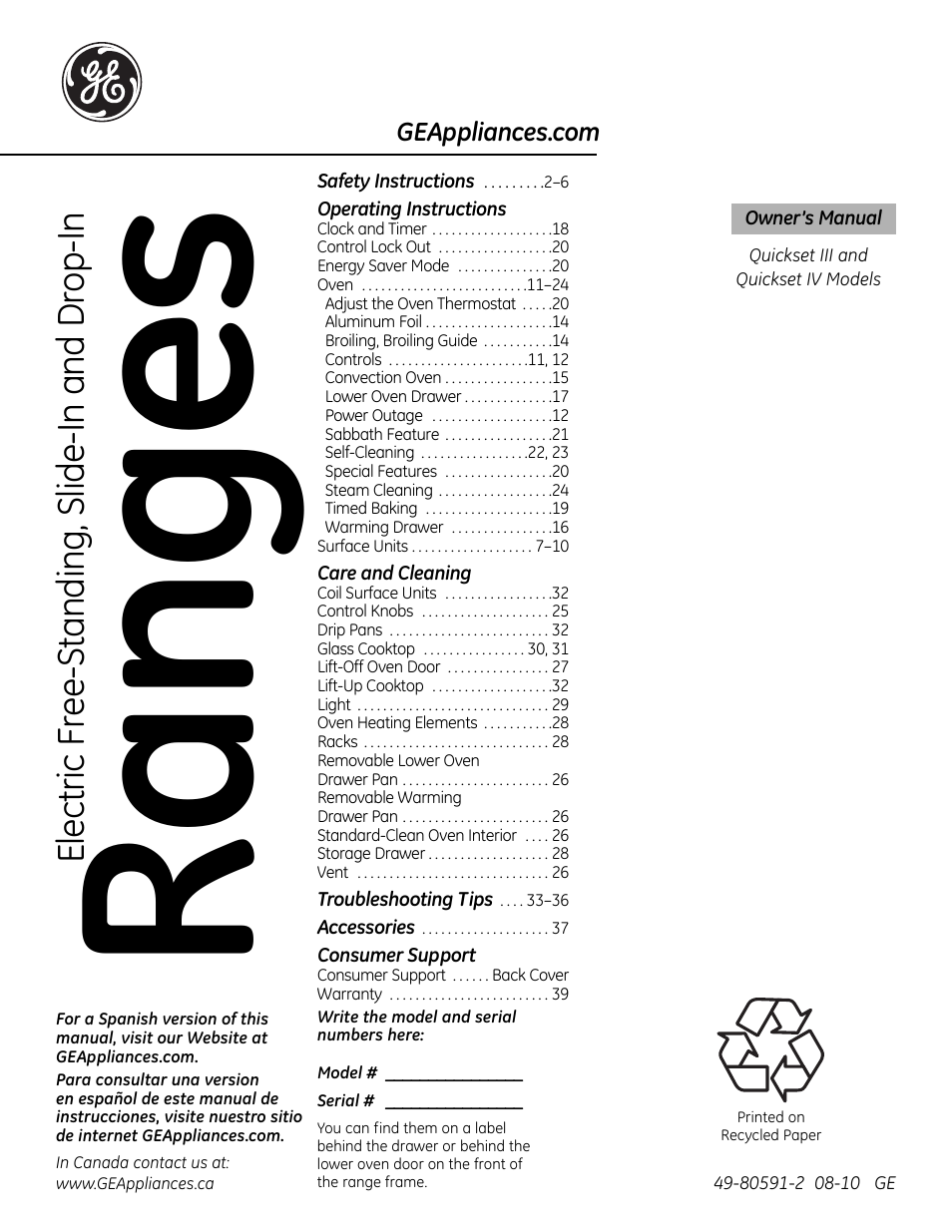GE 49-80591-2 User Manual | 40 pages
