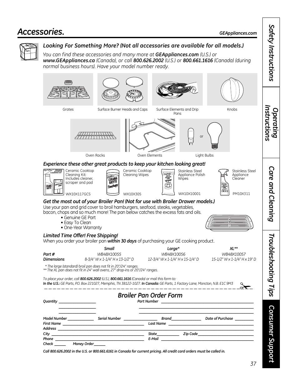 Accessories | GE 49-80591-2 User Manual | Page 37 / 40