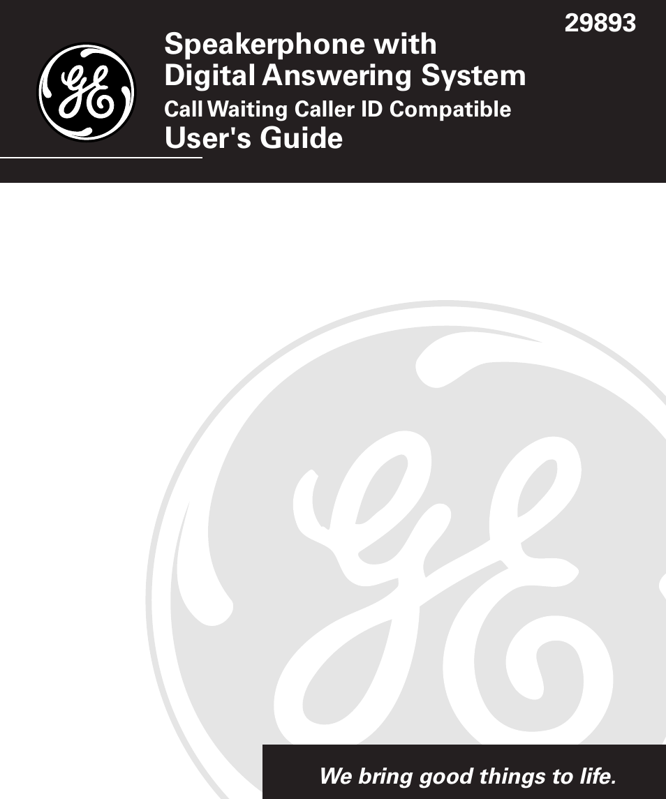 GE 29893 User Manual | 68 pages