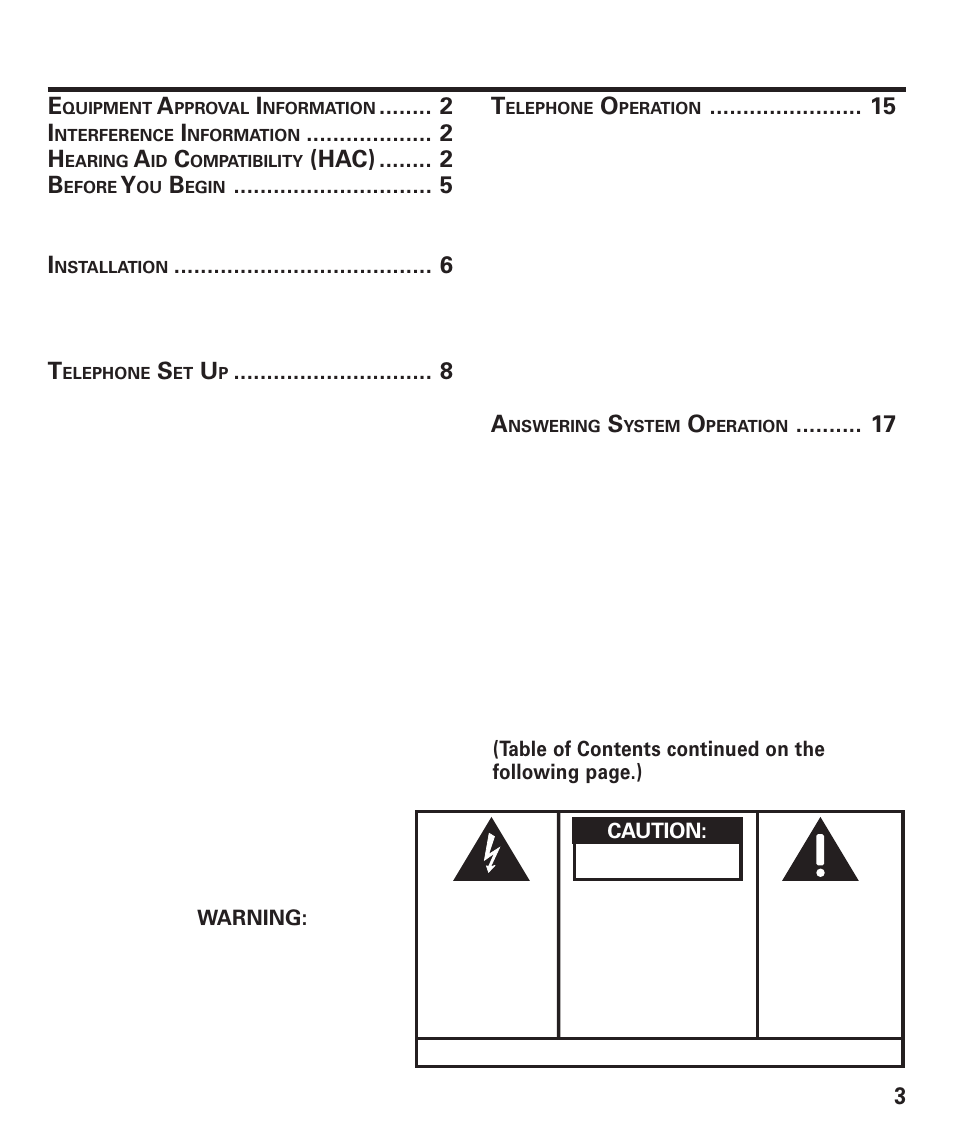 Able, Ontents | GE 29893 User Manual | Page 3 / 68