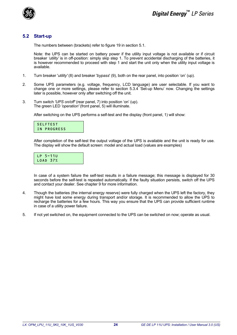 Digital energy, Lp series | GE Industrial Solutions LP11U 5-10kVA User Manual | Page 26 / 48