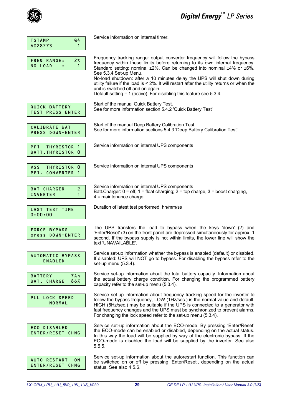 Digital energy, Lp series | GE Industrial Solutions LP11U 5-10kVA User Manual | Page 31 / 48
