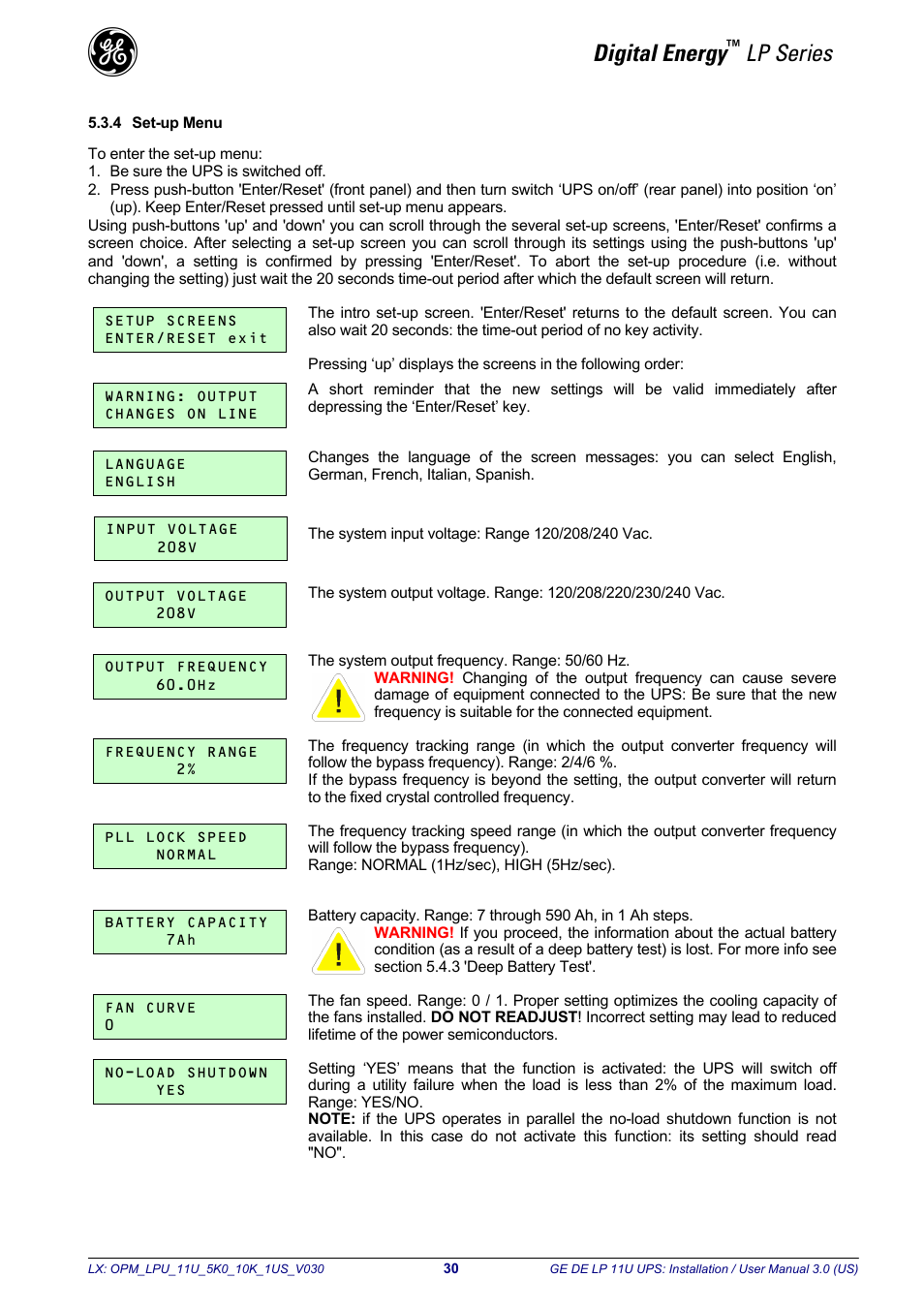 Digital energy, Lp series | GE Industrial Solutions LP11U 5-10kVA User Manual | Page 32 / 48