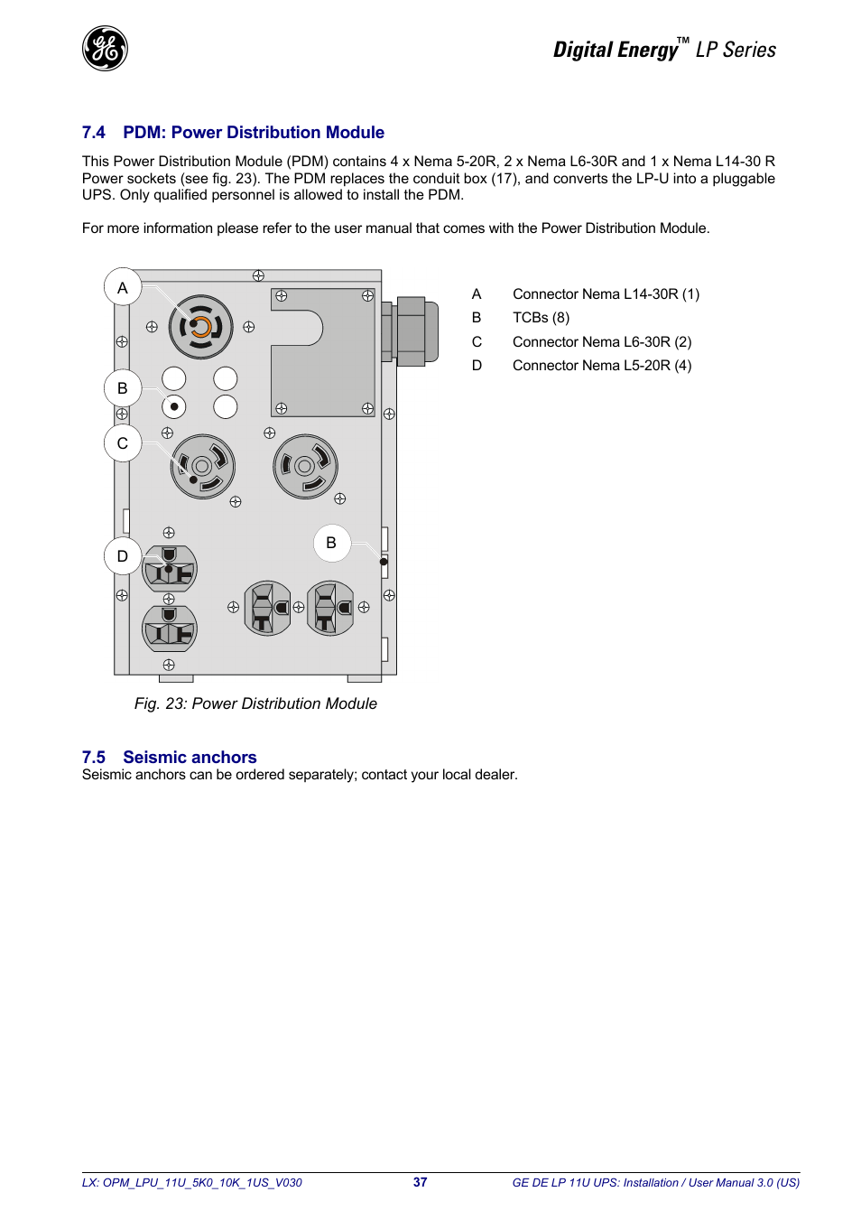 Digital energy, Lp series | GE Industrial Solutions LP11U 5-10kVA User Manual | Page 39 / 48