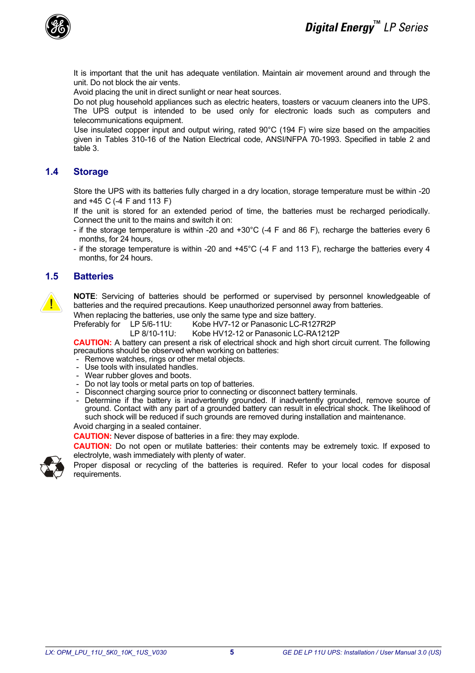 Digital energy, Lp series | GE Industrial Solutions LP11U 5-10kVA User Manual | Page 7 / 48