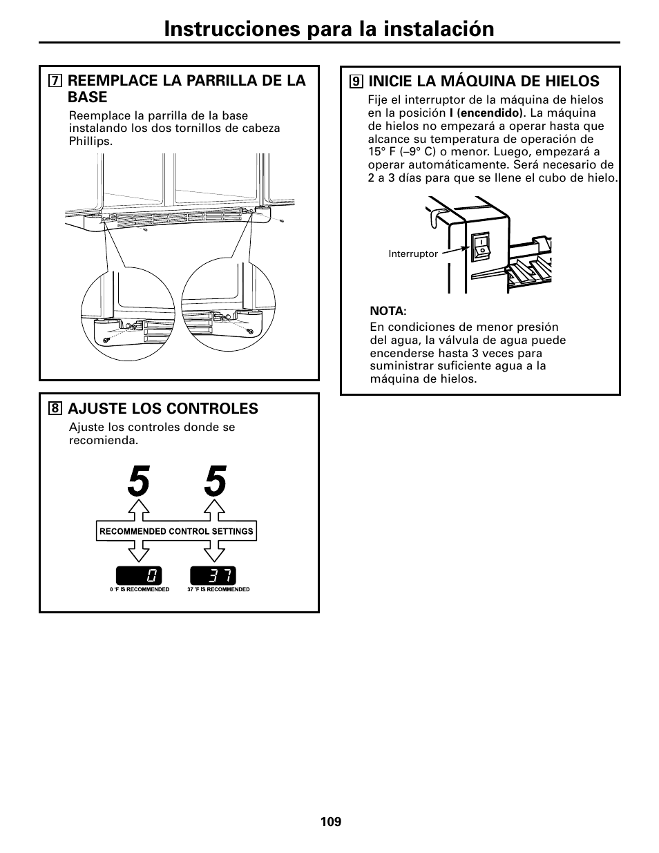 Instrucciones para la instalación | GE 200D2600P043 User Manual | Page 109 / 124