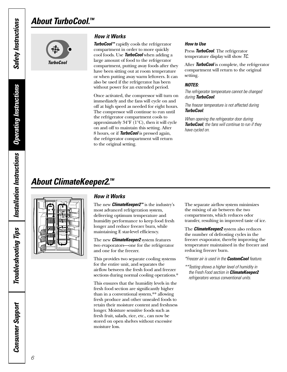 Turbocool, About turbocool, About climatekeeper2 | GE 200D2600P043 User Manual | Page 6 / 124