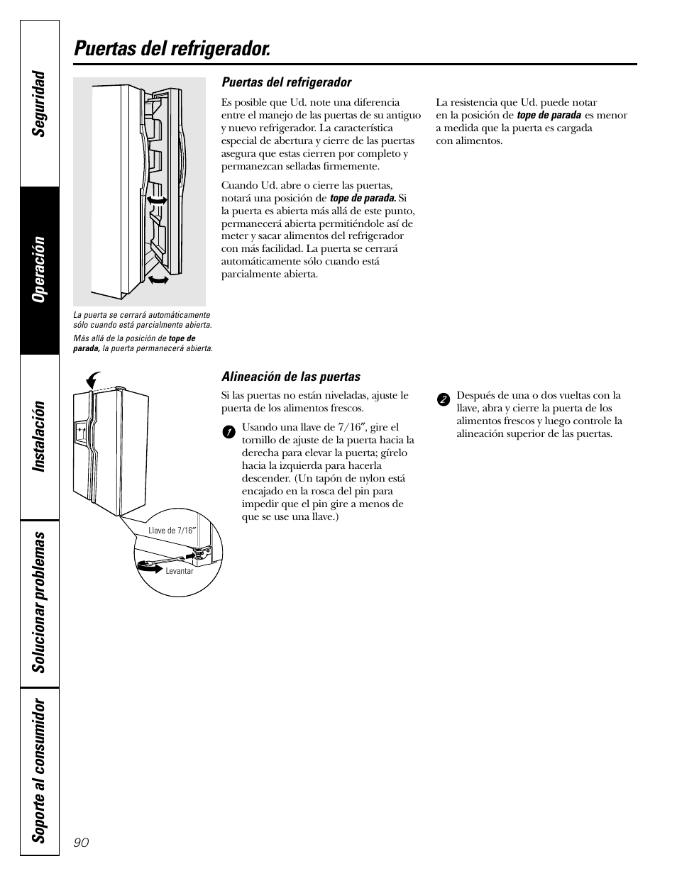 Puertas del refrigerador | GE 200D2600P043 User Manual | Page 90 / 124