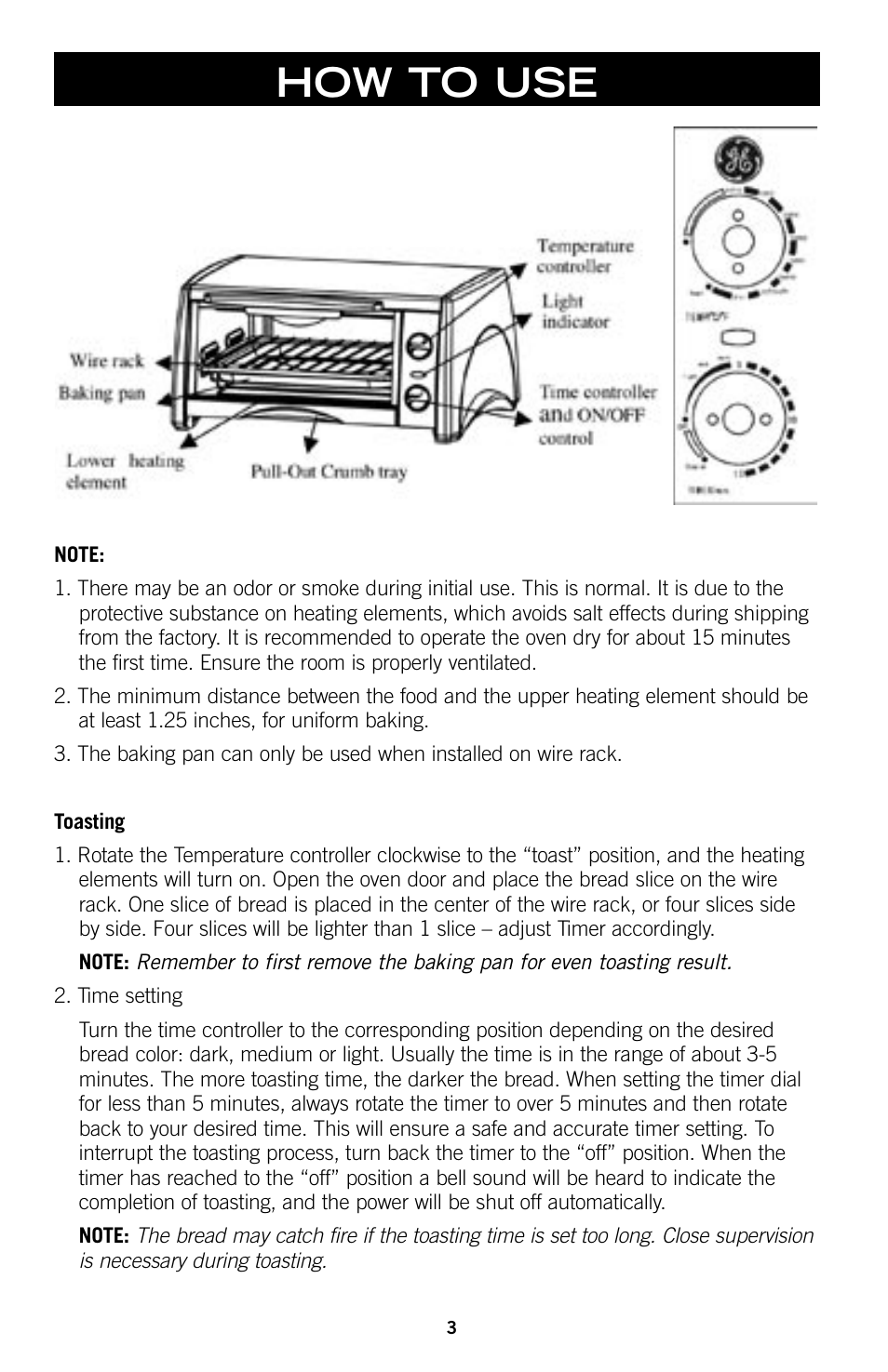 How to use | GE 169045 User Manual | Page 3 / 18