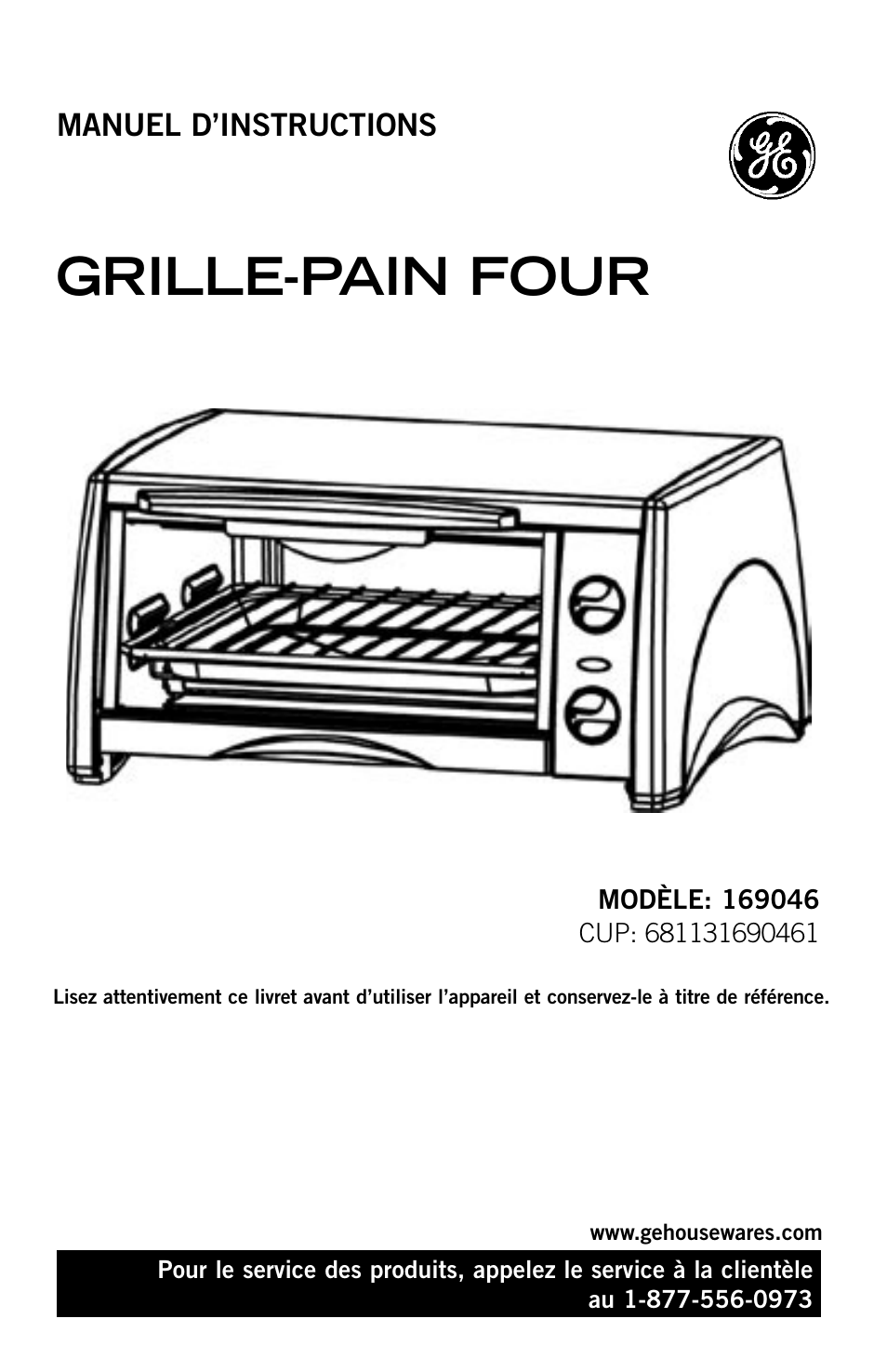 Grille-pain four | GE 169045 User Manual | Page 7 / 18