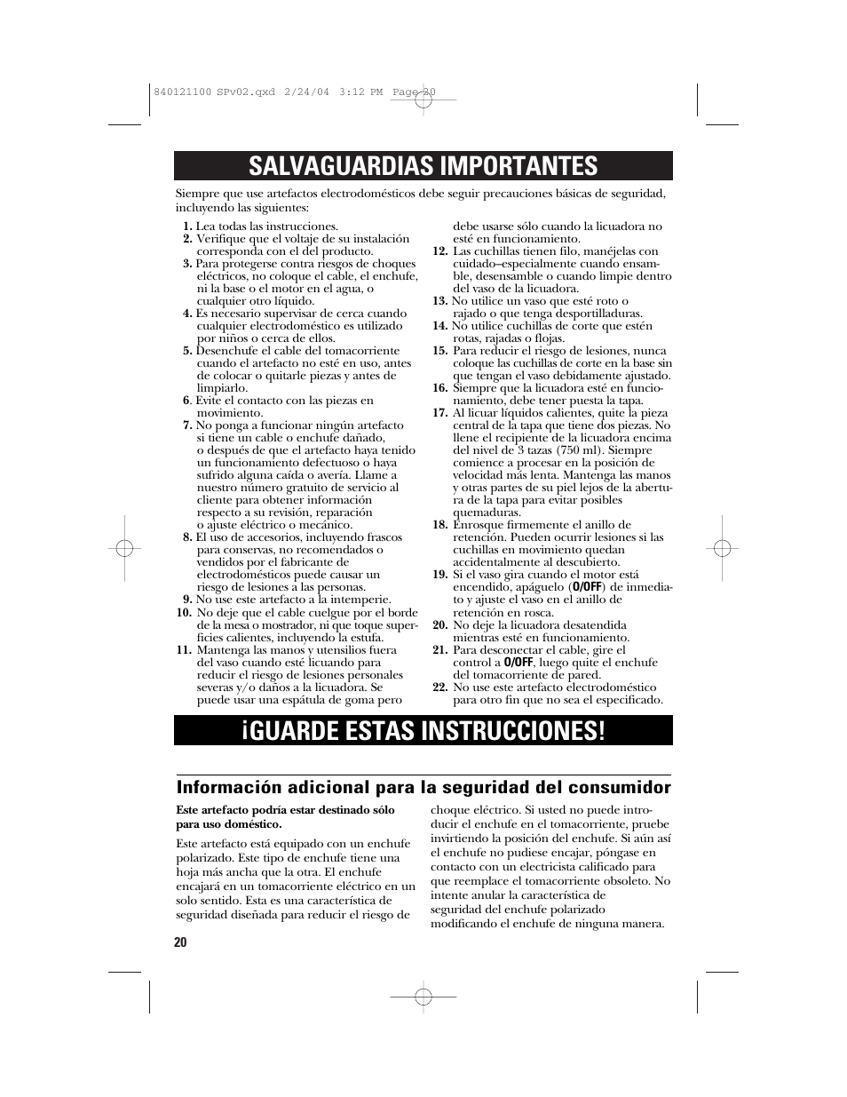 GE 168986 User Manual | Page 20 / 28