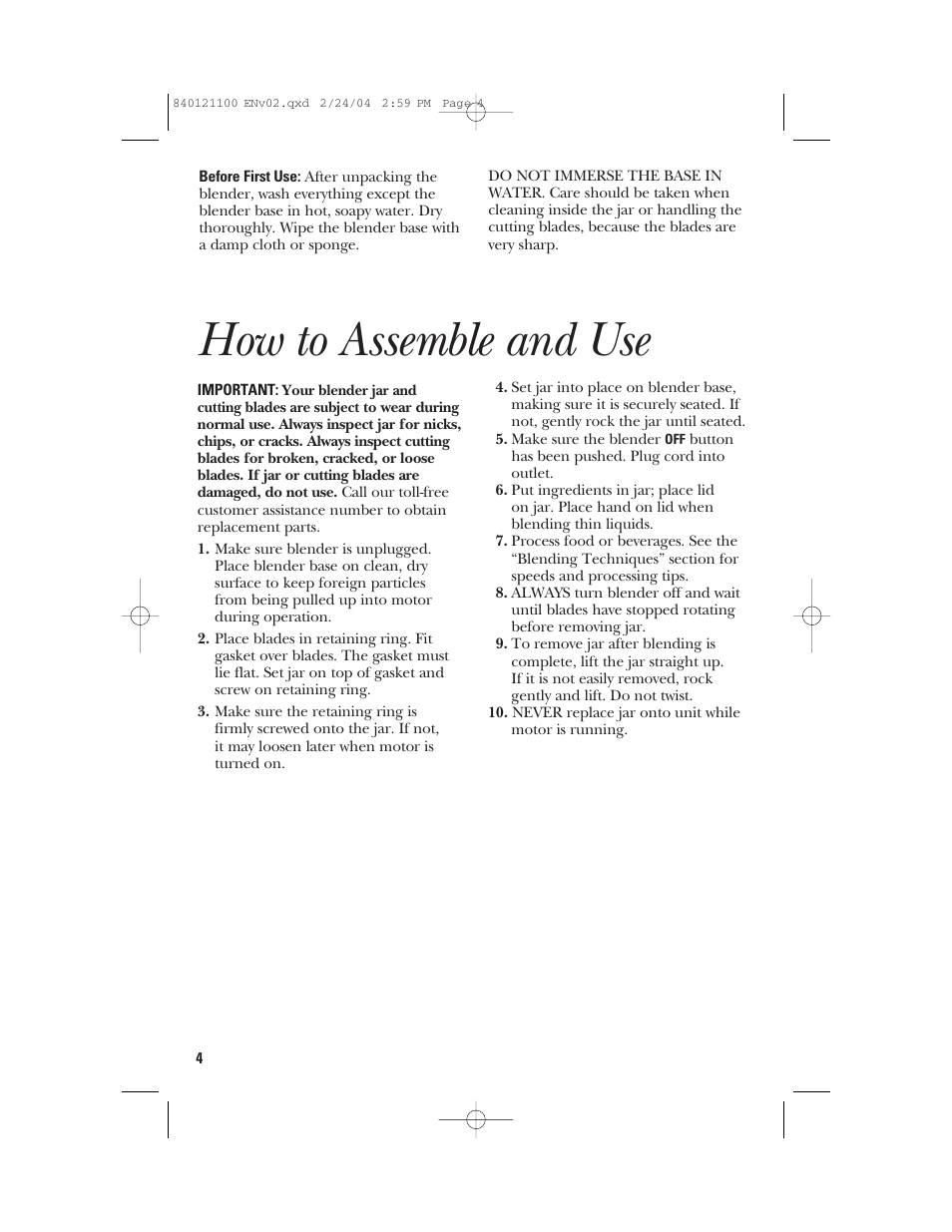 How to assemble and use | GE 168986 User Manual | Page 4 / 28