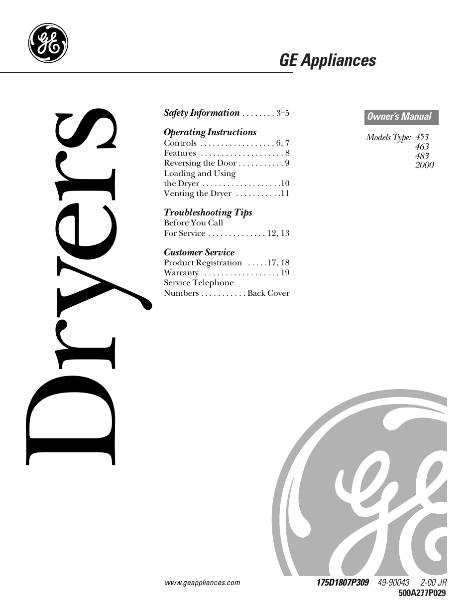 GE 463 User Manual | 20 pages