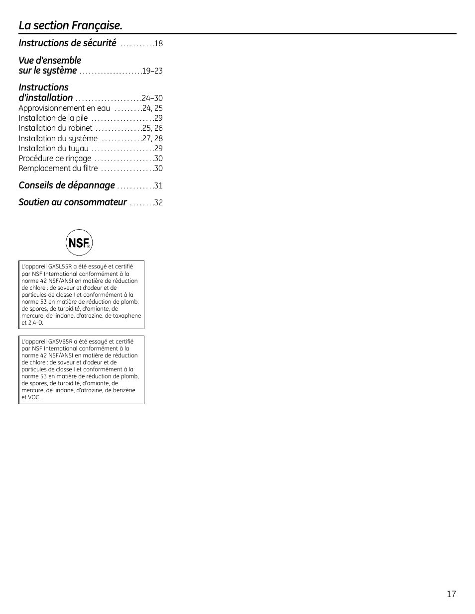 GE GXSL55R User Manual | Page 17 / 48