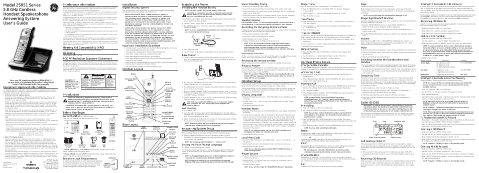 GE 25951 Series User Manual | 2 pages