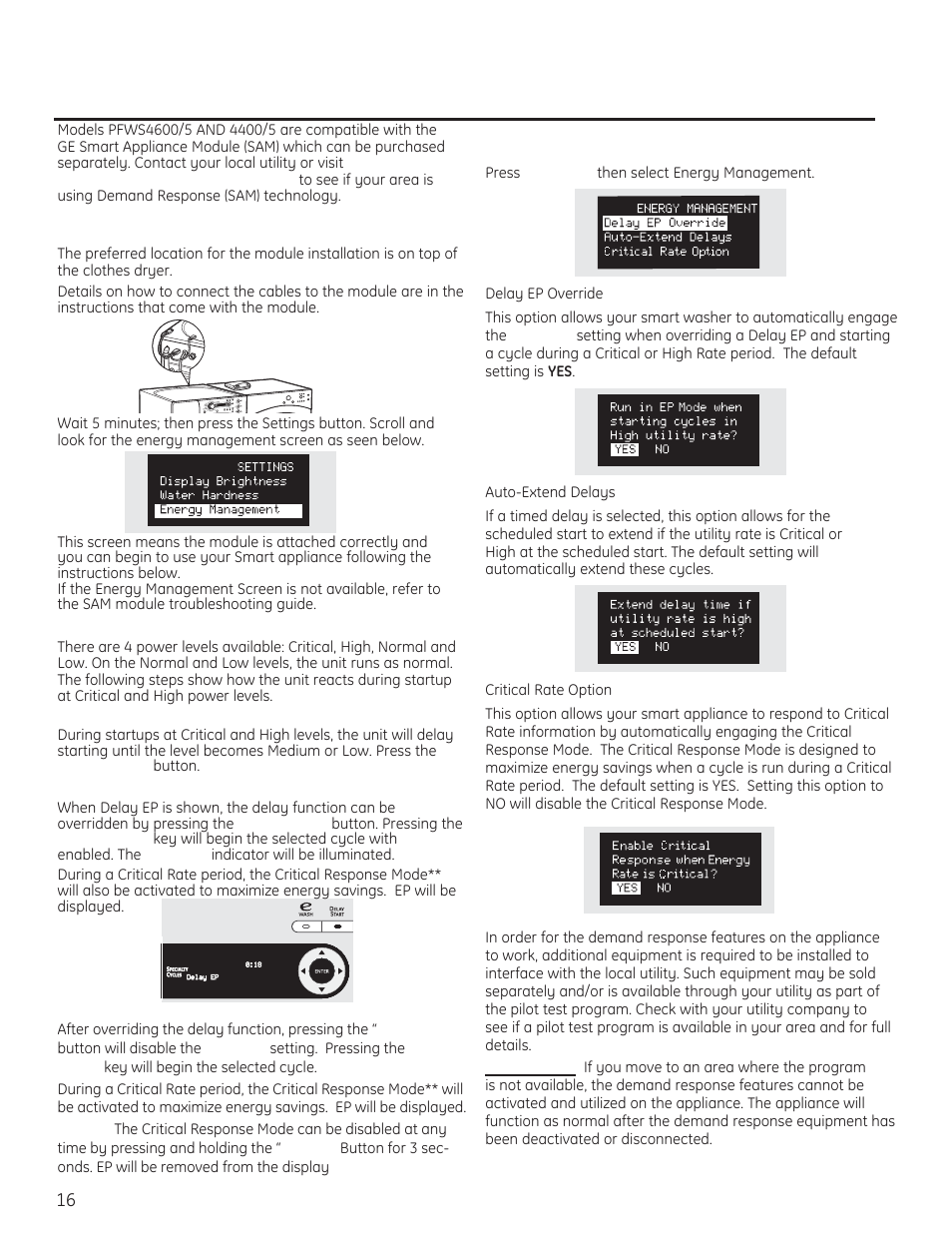 Smart appliance | GE PFWH4400 User Manual | Page 16 / 87