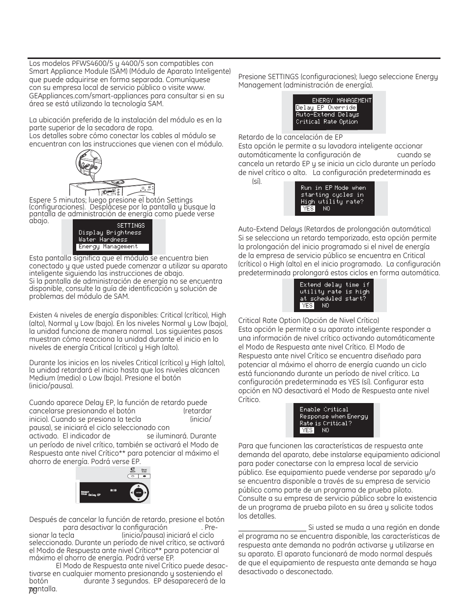 Módulo de aparato inteligente | GE PFWH4400 User Manual | Page 73 / 87