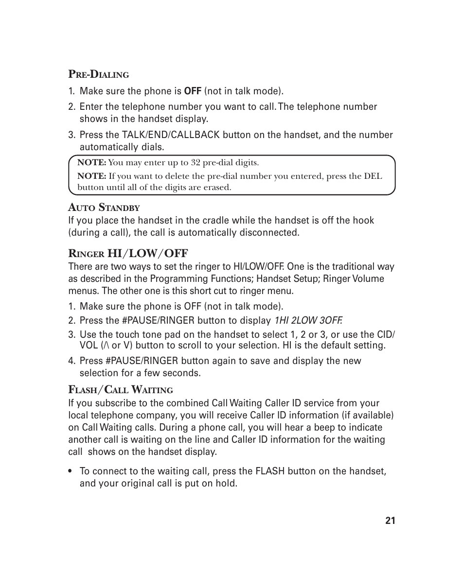 Hi/low/off | GE 21018 User Manual | Page 21 / 92