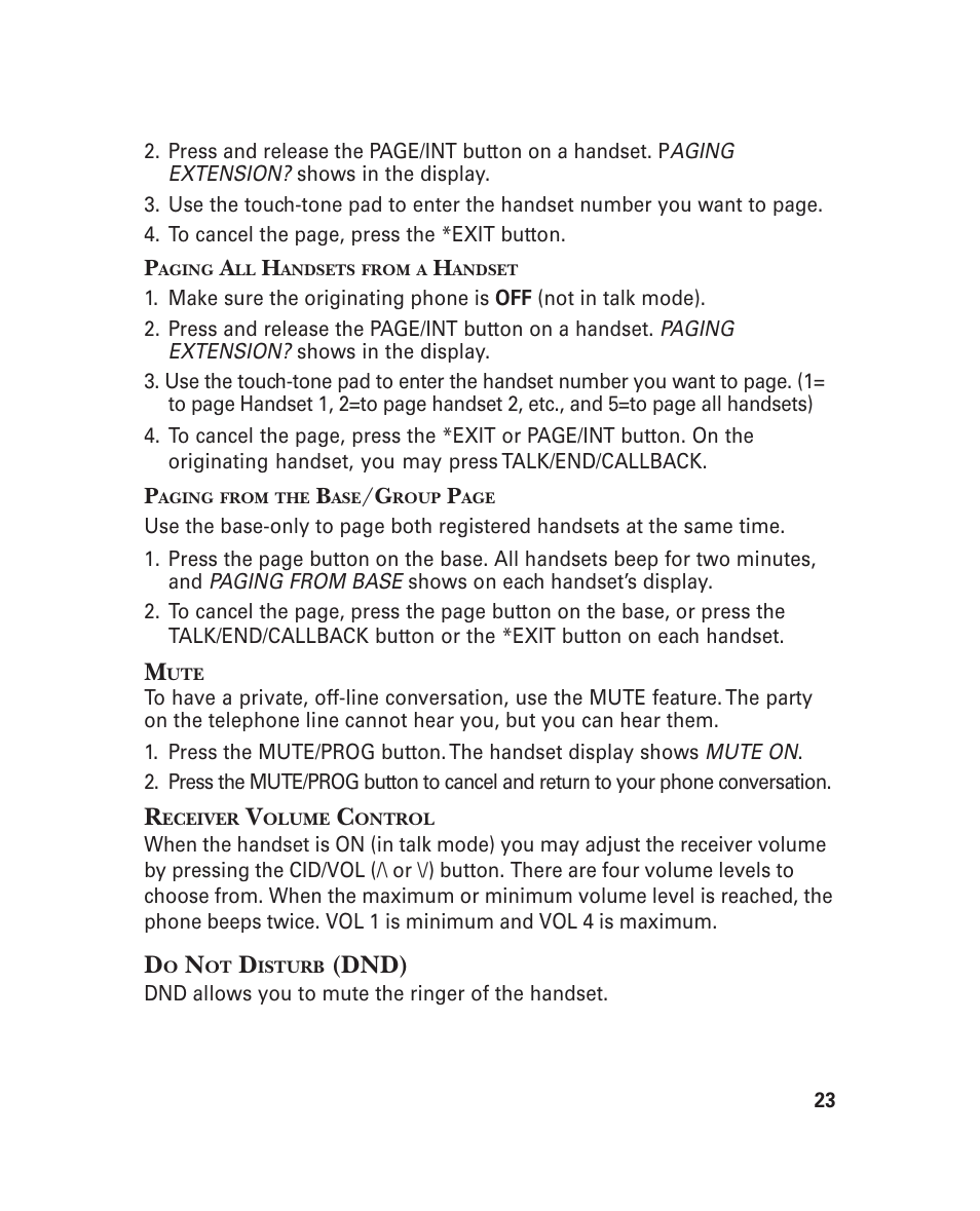 Dnd) | GE 21018 User Manual | Page 23 / 92