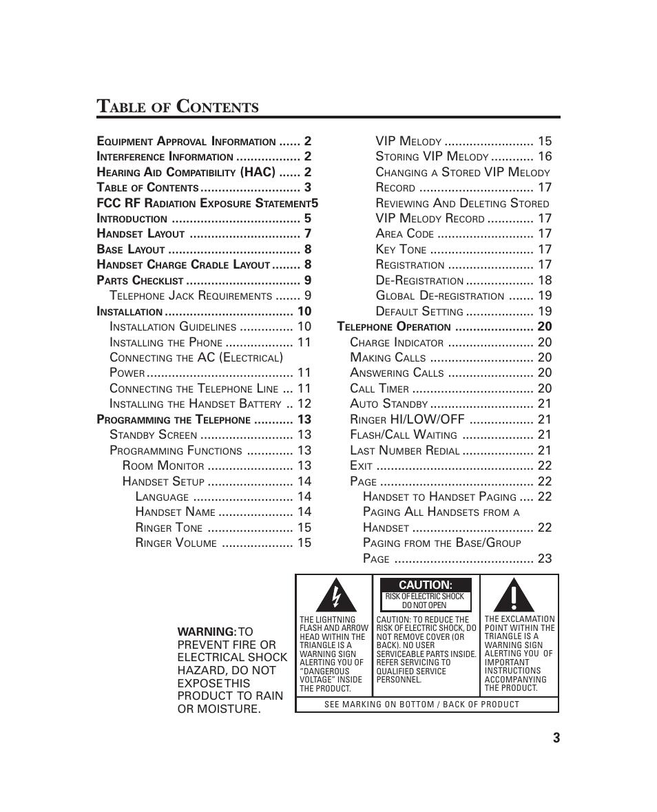 Able, Ontents | GE 21018 User Manual | Page 3 / 92