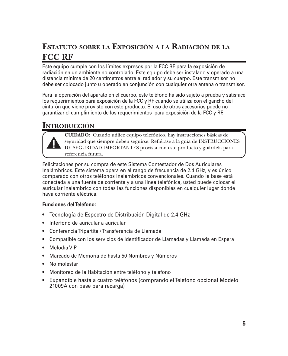 Fcc rf | GE 21018 User Manual | Page 51 / 92