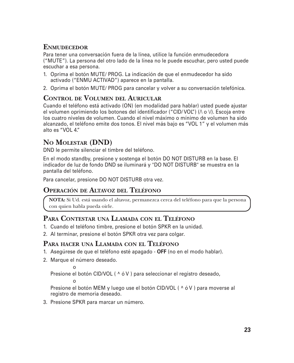 Dnd) | GE 21018 User Manual | Page 69 / 92