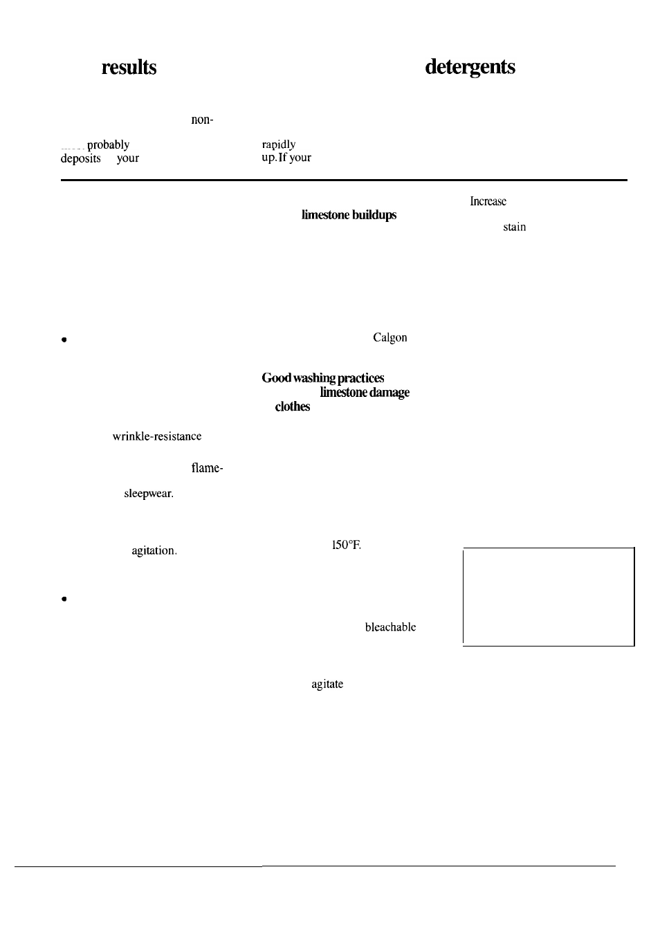 Limestone deposits, The of continued use of carbonate, Cautions | GE WSM2700L User Manual | Page 12 / 28