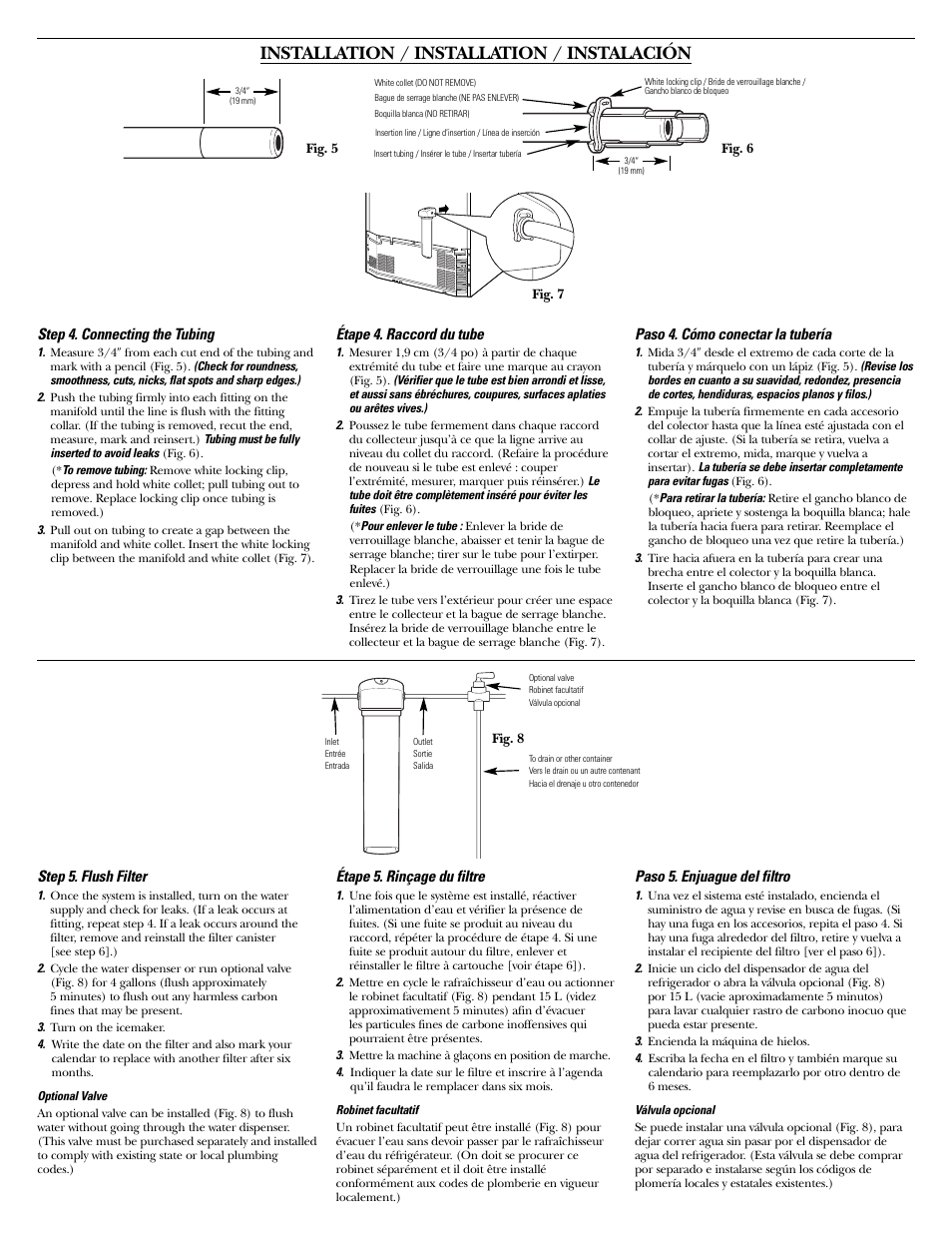 Installation / installation / instalación | GE SmartWater GXRLQ User Manual | Page 5 / 6