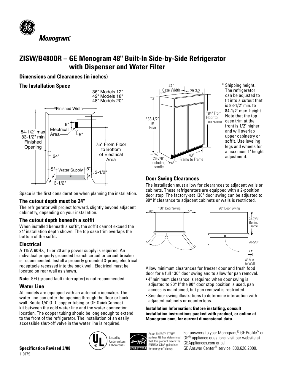 GE ZISW User Manual | 7 pages