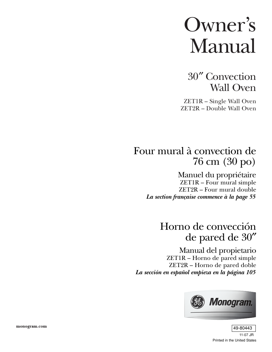 GE ZET2R User Manual | 156 pages