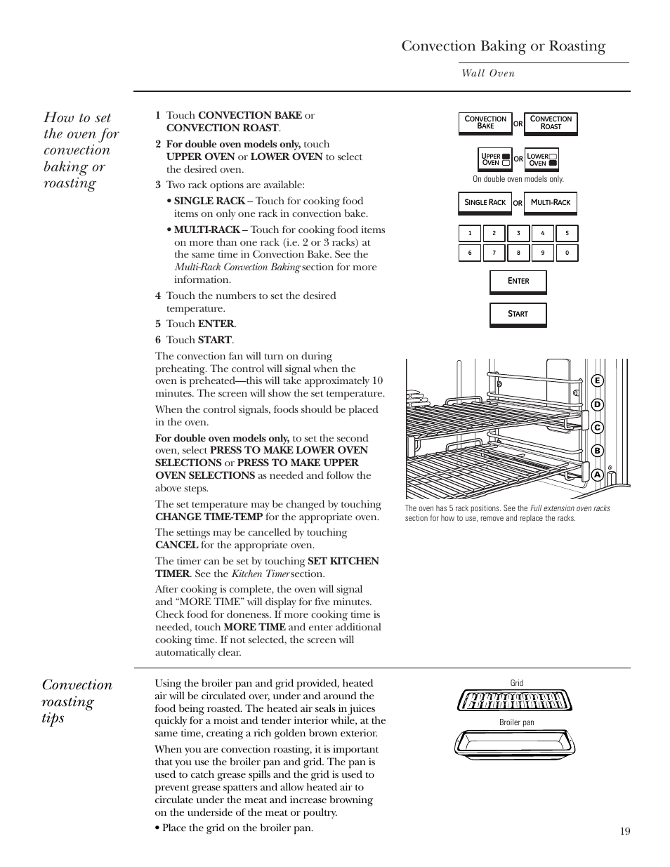 Convection roasting tips | GE ZET2R User Manual | Page 19 / 156