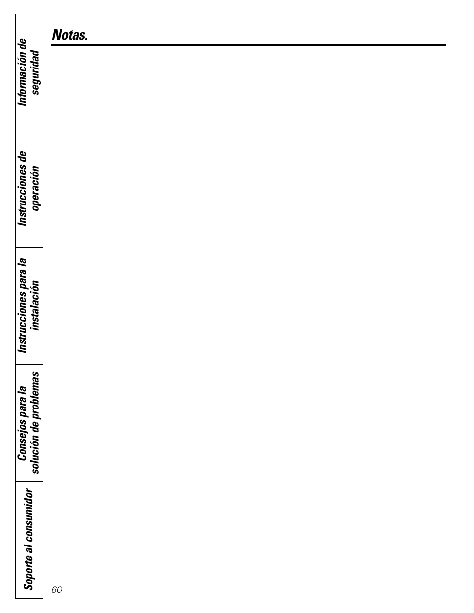 Notas | GE 197D5226P005 User Manual | Page 60 / 64