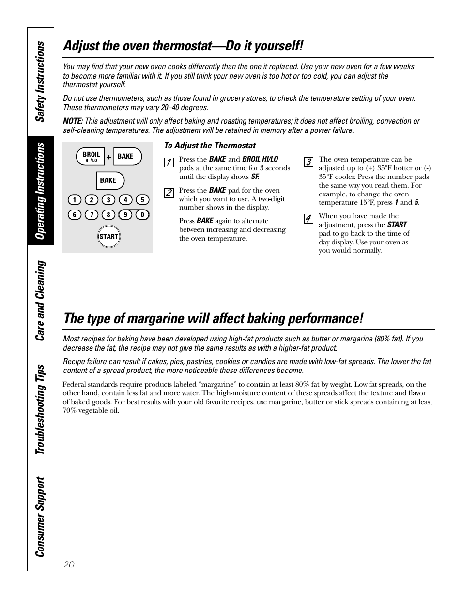 Thermostat, Adjust the oven thermostat—do it yourself | GE JK91527 User Manual | Page 20 / 32