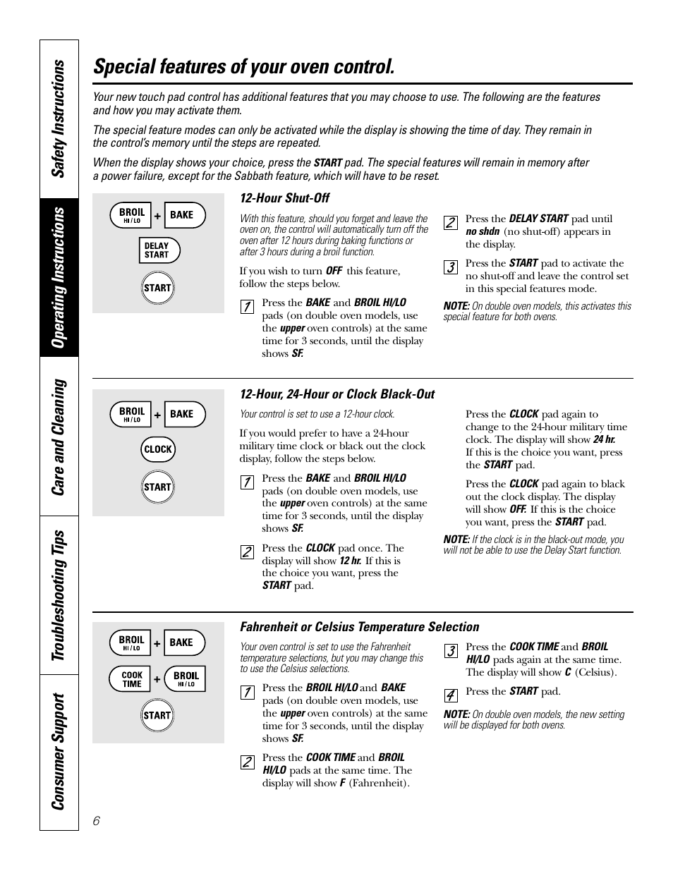 Special features, Special features , 7, Special features of your oven control | GE JK91527 User Manual | Page 6 / 32