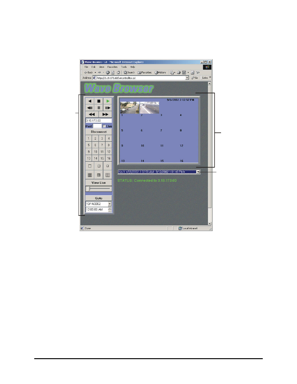 1 wavebrowser overview and controls | GE Digital Video Multiplexer Recorder User Manual | Page 62 / 75