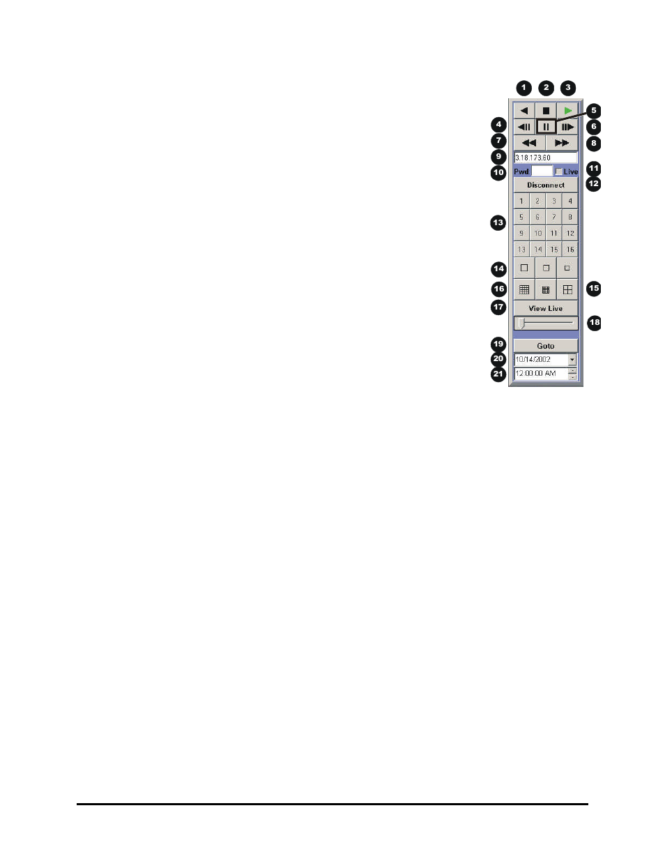 2 storesafe wavelink, The button panel, The drop down volume list box | GE Digital Video Multiplexer Recorder User Manual | Page 63 / 75