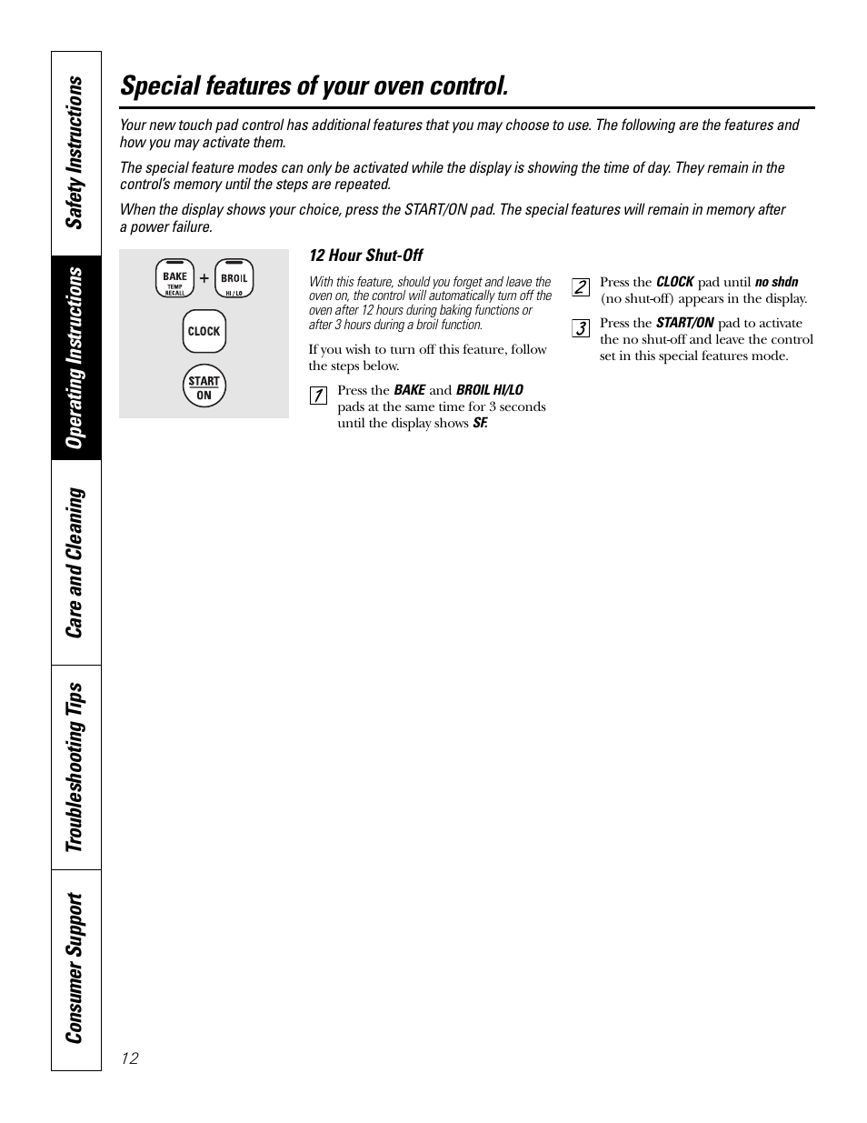 Special features, Special features of your oven control | GE JKS1027 User Manual | Page 12 / 44